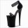 Schwarze Sky Heels mit Acrylsteinen