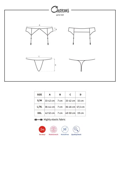 Charms Garter Belt & String schwarz